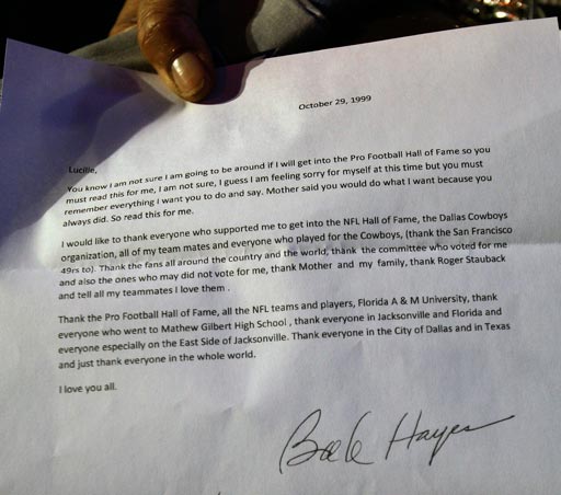 Purported posthumous letter from Bob Hayes, click for 600K high-res JPEG