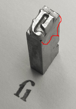 Metal type, showing point size
