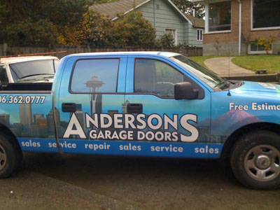 photo of truck with lettering on the side